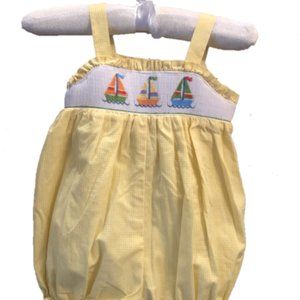 Anavini Yellow Smocked Sailboat Bubble (18M)